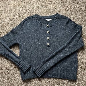 Womens XS American Eagle button charcoal gray sweater